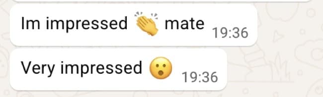WhatsApp from an alarm installer: I'm impressed mate, very impressed